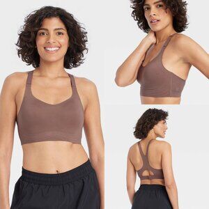 XS - Womens Sculpt High Support Embossed Sports Bra - All In Motion - Brown